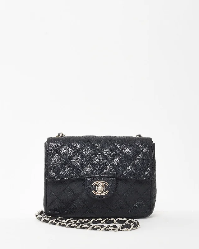 Polished Style Deals Chanel Black Caviar Leather Mini Square Flap SHW Fashionable Crossbody Bags At Special Offers Polished Style Deals Chanel Black Caviar Leather Mini Square Flap SHW Fashionable Crossbody Bags At Special Offers