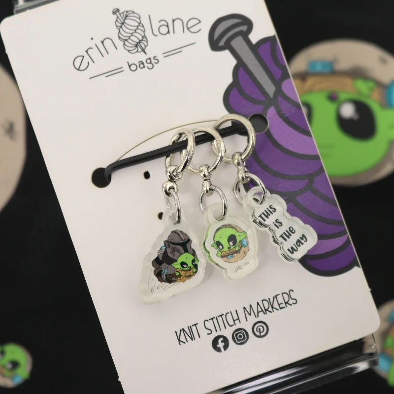 Stylish Deals Knit Stitch Marker Set in Mandalorian Sheeple Shoulder Bags, Crossbody Bags, And More On Sale