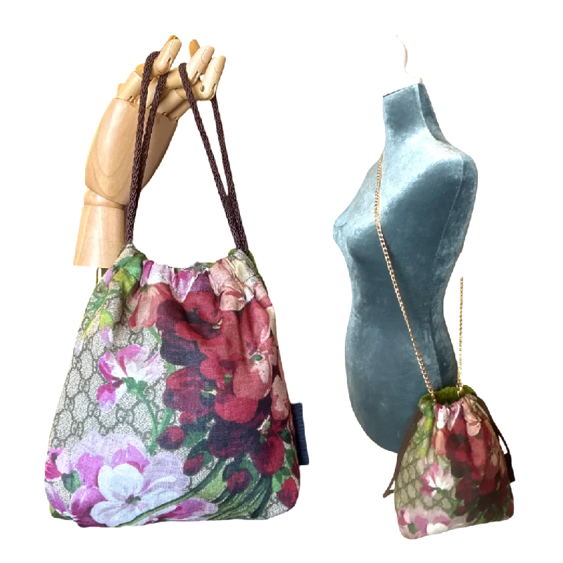 Chic & Cozy Collection GG Logo Blooms Pink Vintage Scarf Drawstring Bag Stylish Totes, Special Discounts Chic & Cozy Collection GG Logo Blooms Pink Vintage Scarf Drawstring Bag Stylish Totes, Special Discounts