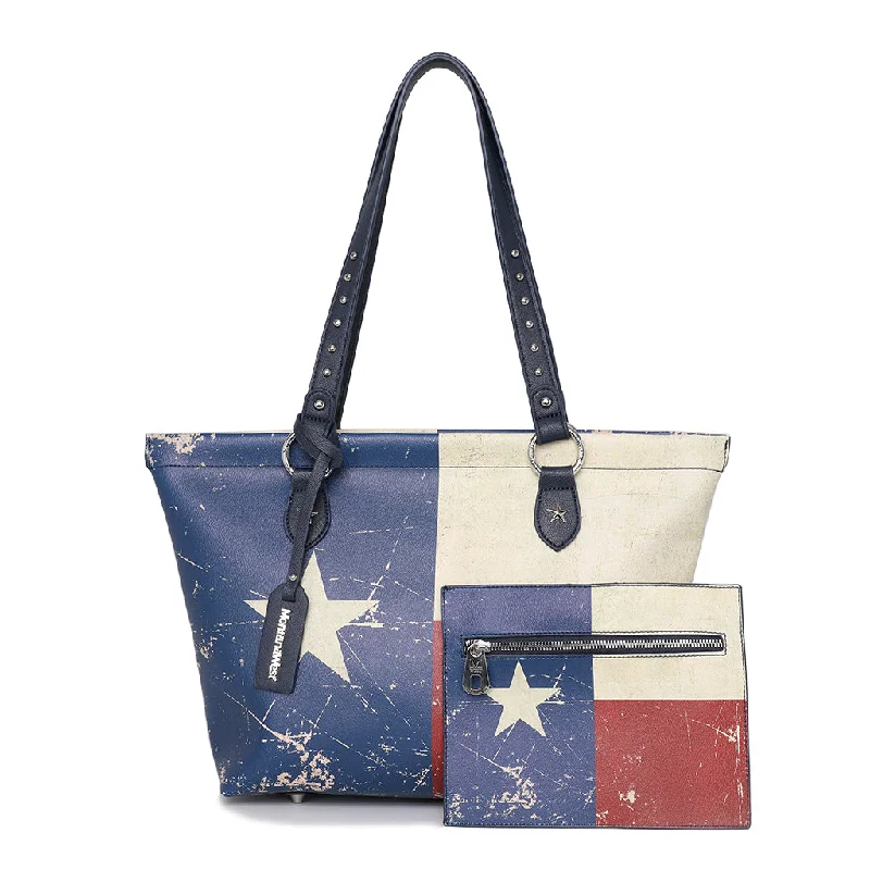 Unleash Your Trend Driven Style MW1042-8113 Montana West Texas Flag Design Tote Bag - Navy Elegant Bags With Limited Stock Available Unleash Your Trend Driven Style MW1042-8113 Montana West Texas Flag Design Tote Bag - Navy Elegant Bags With Limited Stock Available