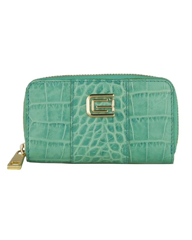 Cavalli Class  Keychain - Crocodile Pattern Leather Keychain for Women - Green