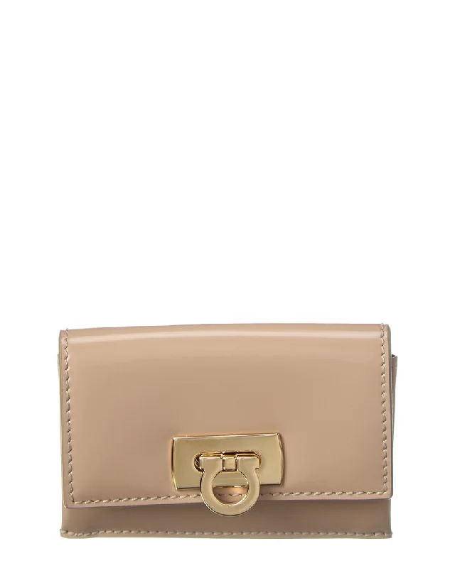 Ferragamo Gancini Clasp Leather Card Holder