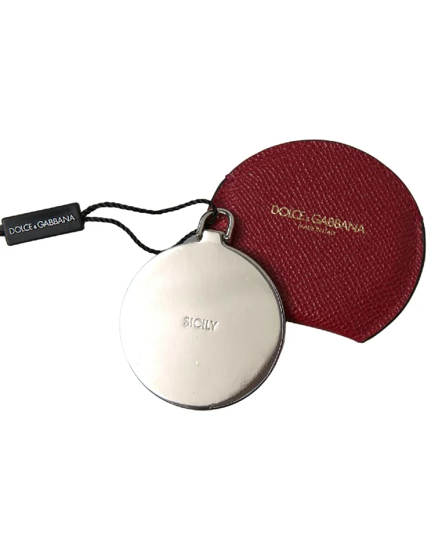 Dolce & Gabbana Calfskin Leather Hand Mirror Holder