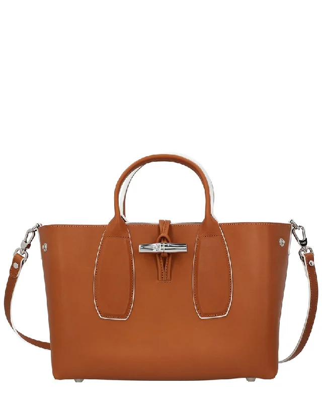 Longchamp Le Roseau Medium Leather Handbag