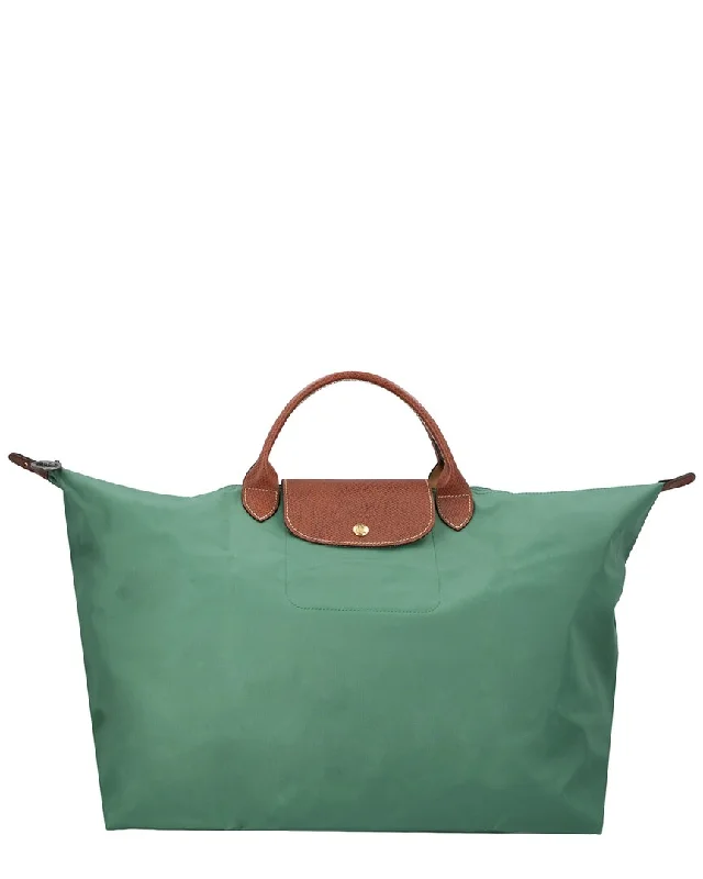 Longchamp Le Pliage Original Small Canvas & Leather Tote Travel Bag