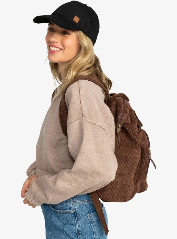 Cozy Nature Medium Corduroy Backpack - Bitter Chocolate