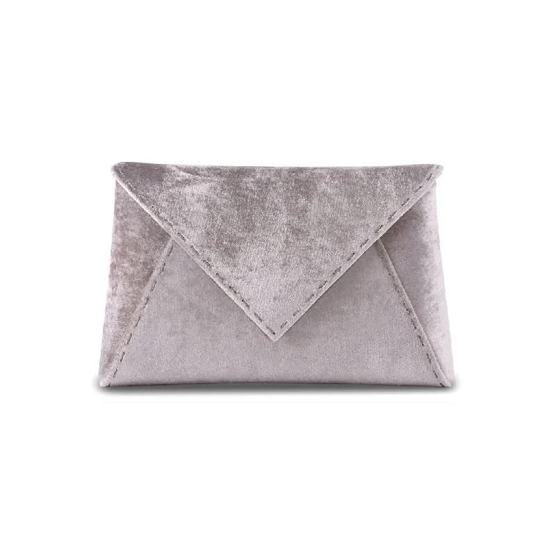 Lee Pouchet Small in Silver Mink Crushed Velvet