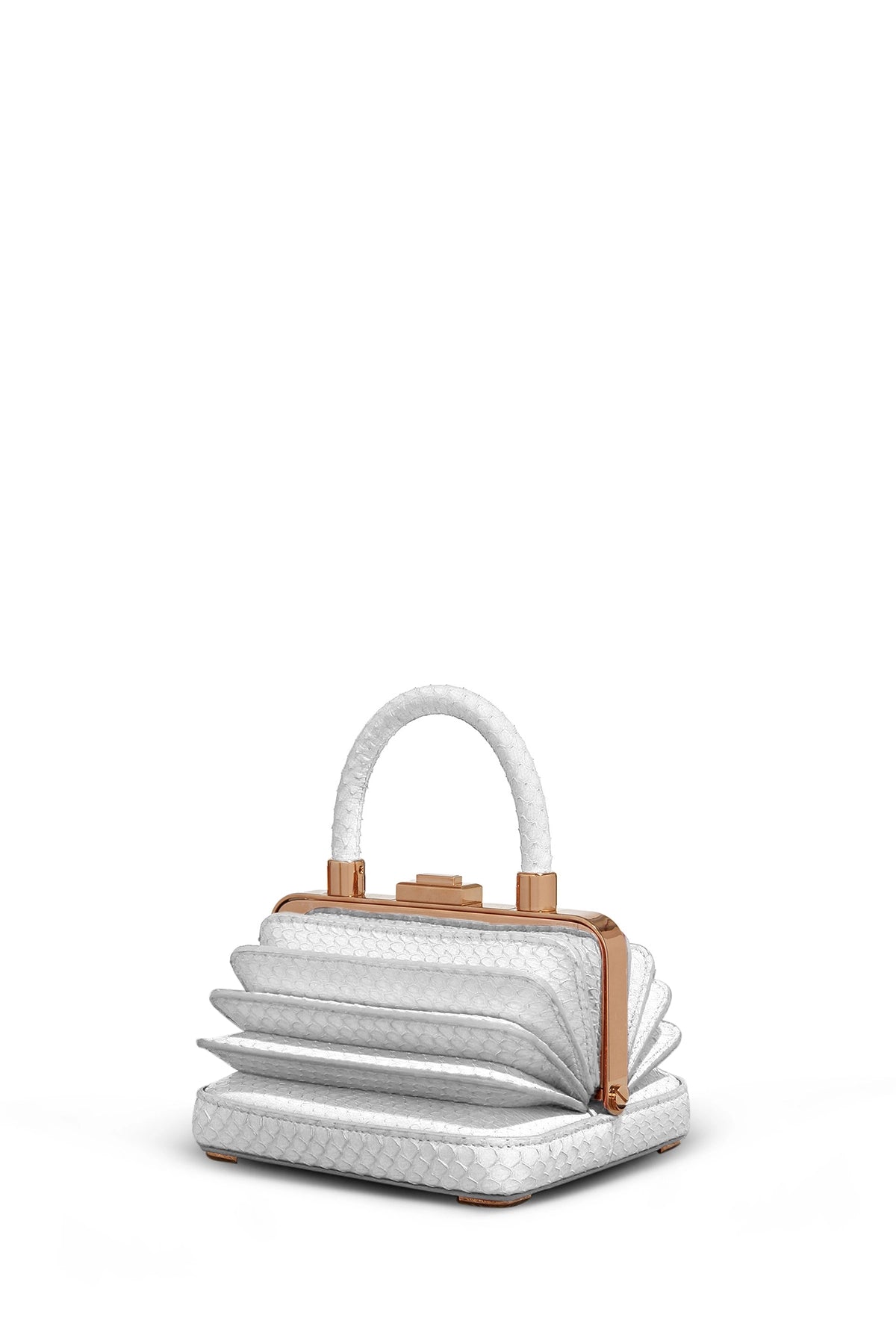 Mini Diana Bag in White Snakeskin