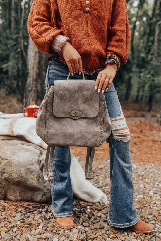 The Nabana Faux Leather Backpack In Grey