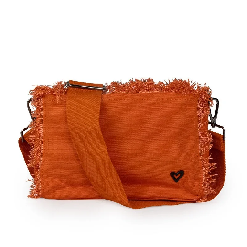 Canvas Fringe Crossbody - Orange