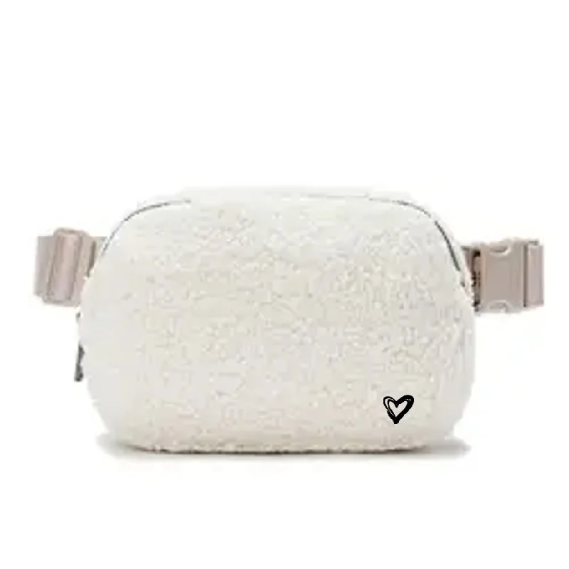 Dixie Sherpa Belt/Crossbody Bag - Cream