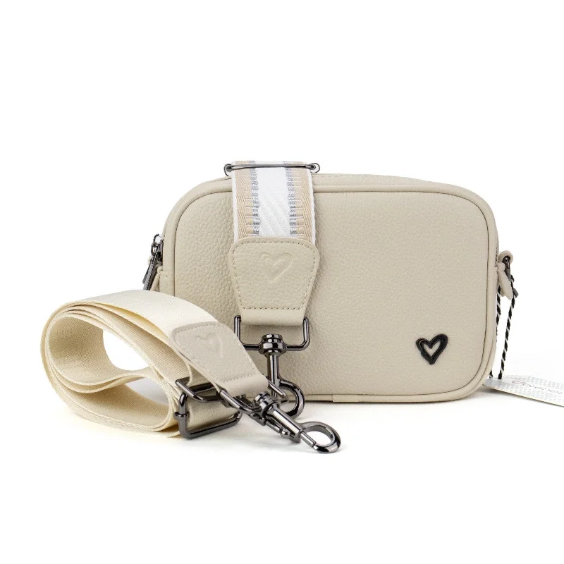 NEW: Durham Vegan Leather Crossbody - Bone