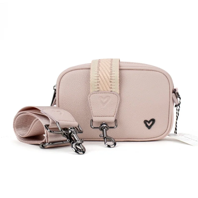 NEW: Durham Vegan Leather Crossbody - Dusty Pink