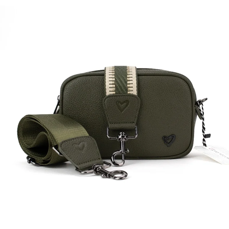 NEW: Durham Vegan Leather Crossbody - Olive