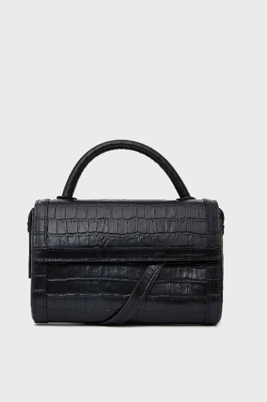 Exclusive Black Croc Crossbody