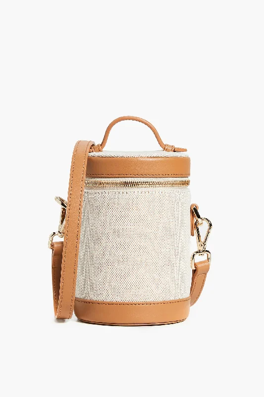 Scout Tan Leather and Canvas Crossbody Capsule Bag