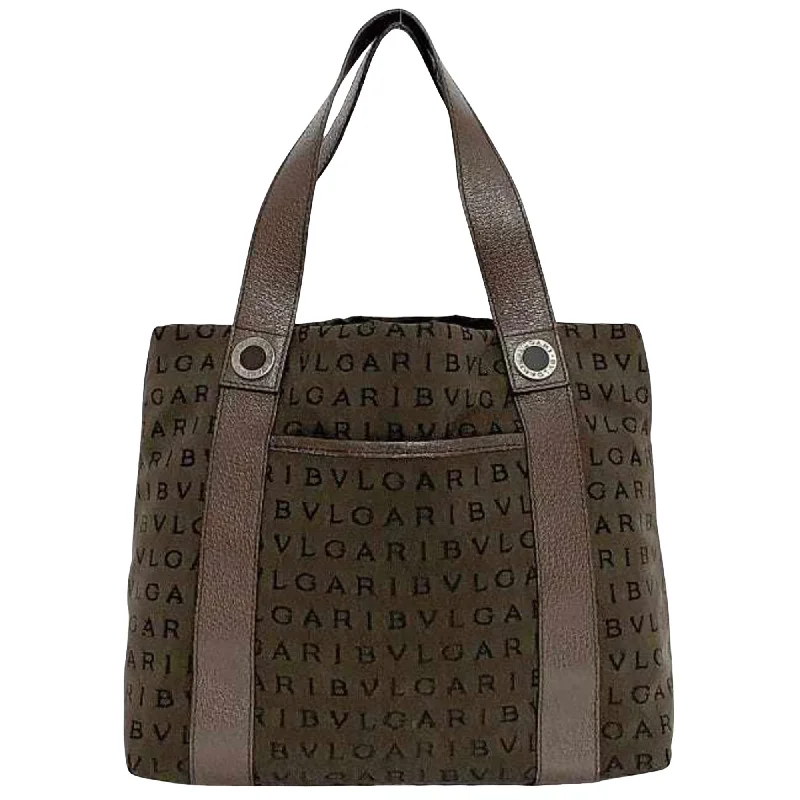 Bulgari Logo Mania  Canvas Tote Bag (Pre-Owned)