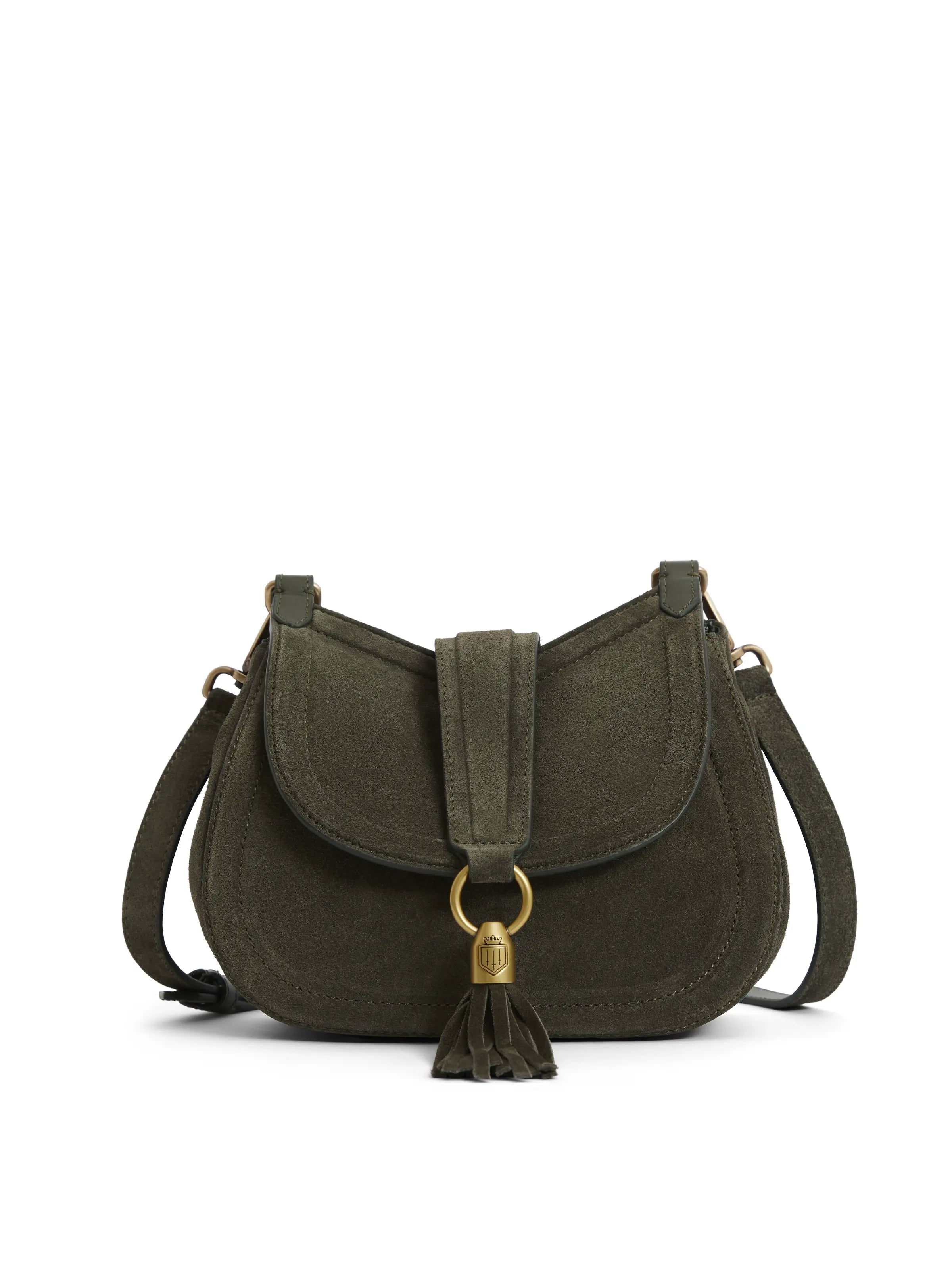 Langham Messenger Bag - Moss Green Suede