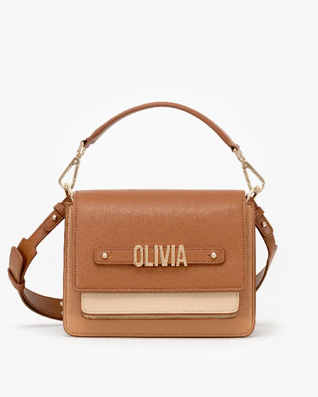 Shoulder Bag in Neutral Multi with Personalised Hardware