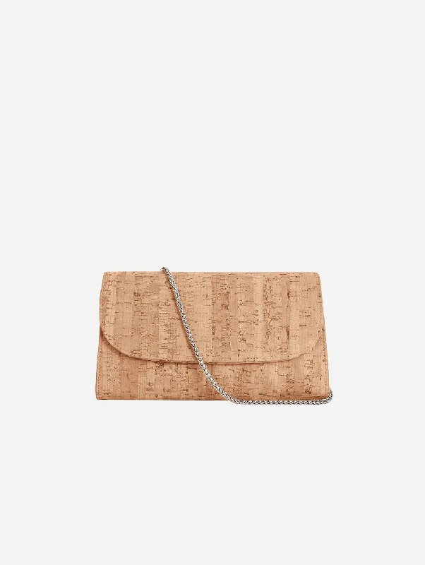 Didi Vegan Leather Clutch | Natural Cork