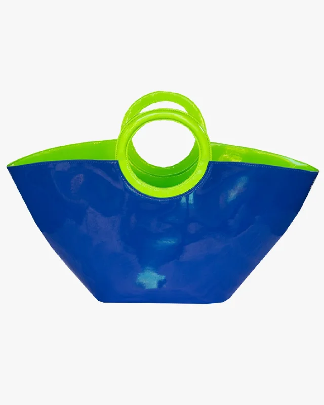 JELLY TOTE LARGE | ELECTRIC BLUE, SOFT PURPLE, LIME GREEN