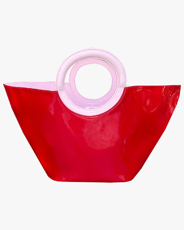 JELLY TOTE LARGE | RED, WHITE, SOFT PINK