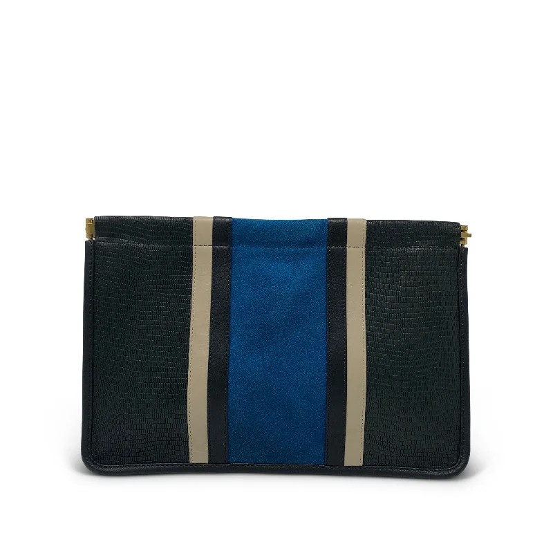 MINI CROCK SEA BLUE  SNAP CLUTCH