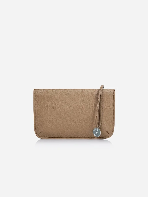 Multi-Function Vegan Leather Clutch | Beige