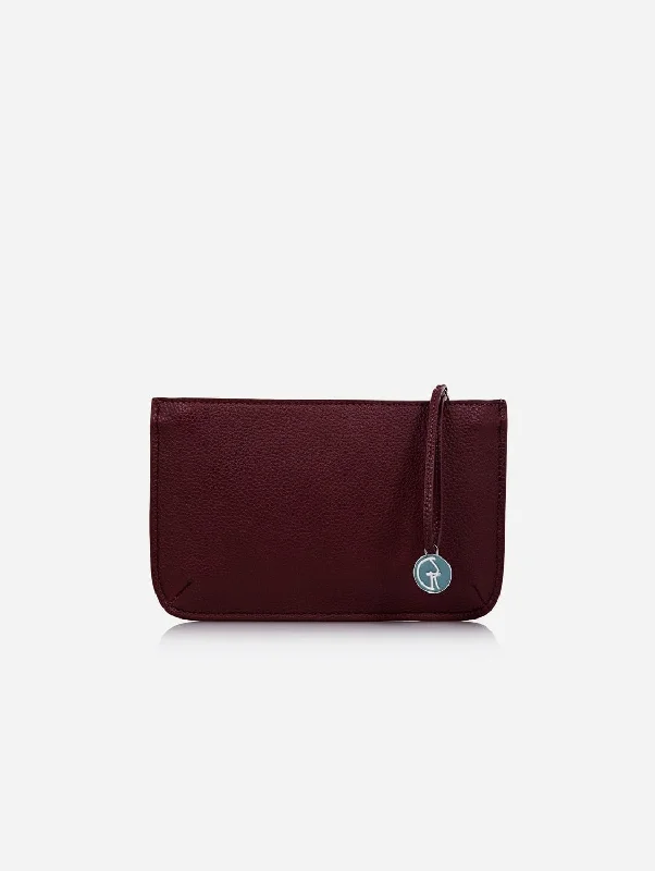 Multi-Function Vegan Leather Clutch | Burgundy