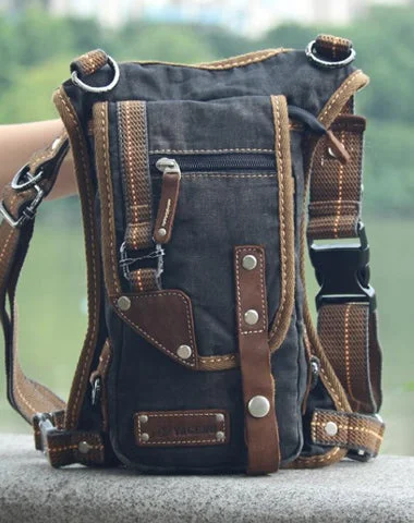 Black Denim Mens Casual Small Belt Bag Fanny Pack Messenger Bag Green Jean Waist Bag DropLeg Bags For Men