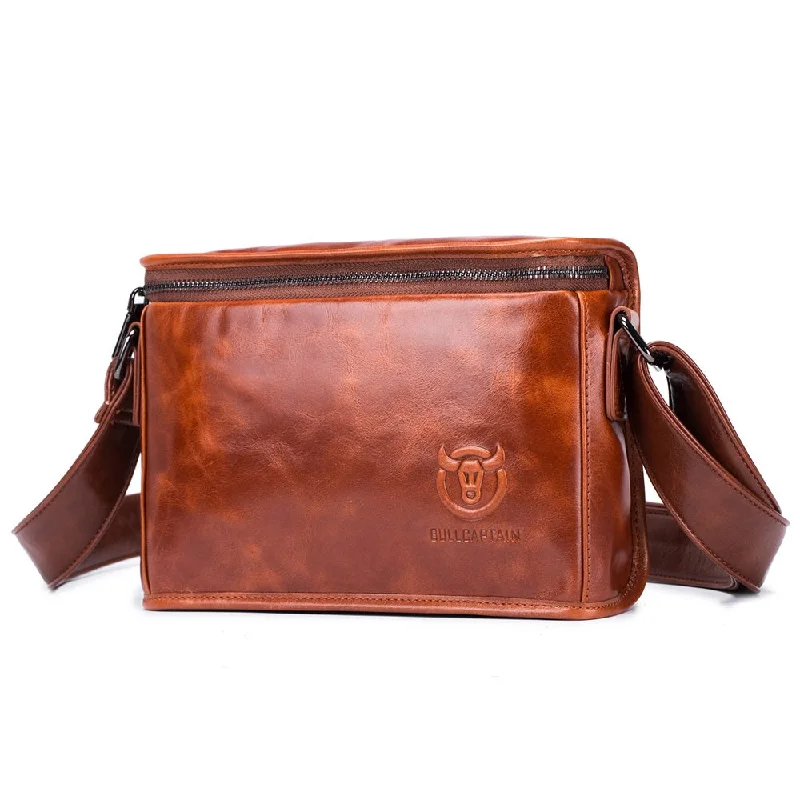 BULLCAPTAIN Casual Men Messenger Bags Genuine Leather Shoulder Bag