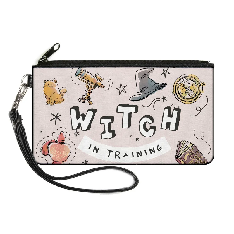 Canvas Zipper Wallet - LARGE - Harry Potter WITCH IN TRAINING Collage Light Pink