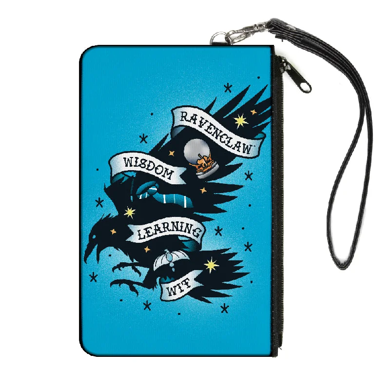 Canvas Zipper Wallet - SMALL - Harry Potter RAVENCLAW Eagle WISDOM LEARNING WIT Tattoo Blue