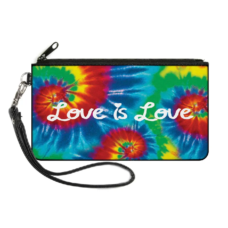 Canvas Zipper Wallet - SMALL - LOVE IS LOVE BD Tie Dye White