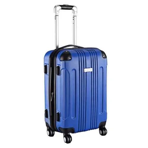 GLOBALWAY Expandable 20" ABS Carry On Luggage Travel Bag Trolley Suitcase-Blue