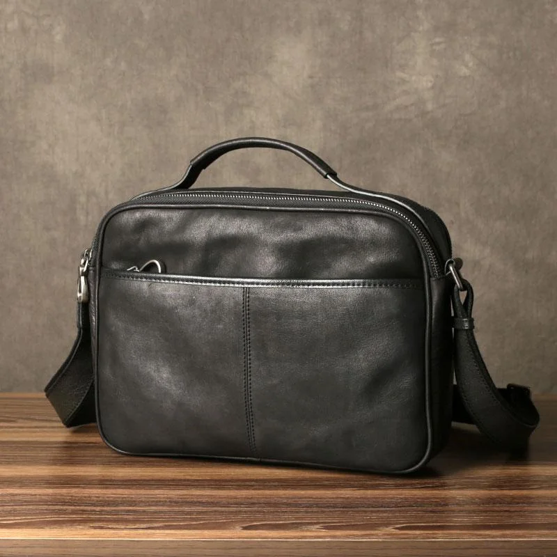 Genuine Leather Mens Cool Messenger Bag Briefcase Work Bag Business Bag for men