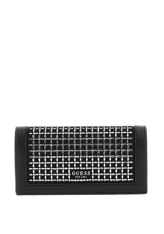 Guess Gilded Glamour Mini Rhinestone Clutch Bag, Black