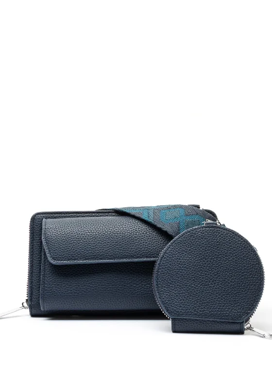 Zen Collection Crossbody Smartphone Wallet with Coin Purse, Blue