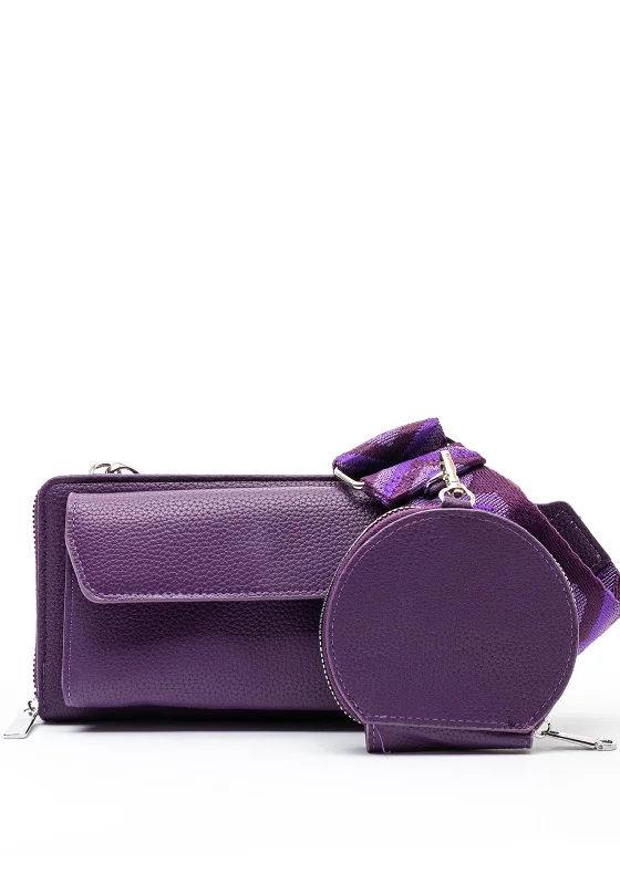 Zen Collection Crossbody Smartphone Wallet with Coin Purse, Purple