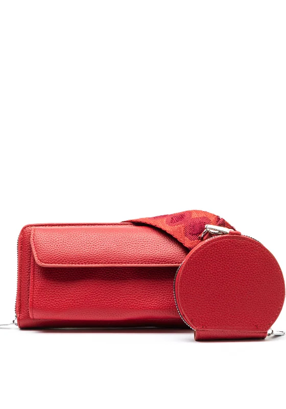 Zen Collection Crossbody Smartphone Wallet with Coin Purse, Red