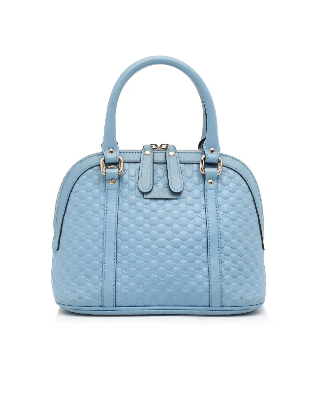 Embossed Leather Dome Satchel