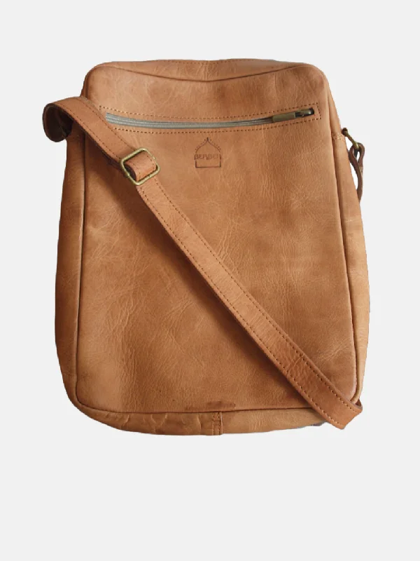 The Martil Large Messenger Bag in Tan