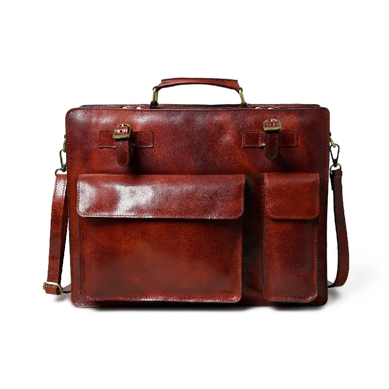 Tuscany Italian Leather Briefcase, Tanny Brown