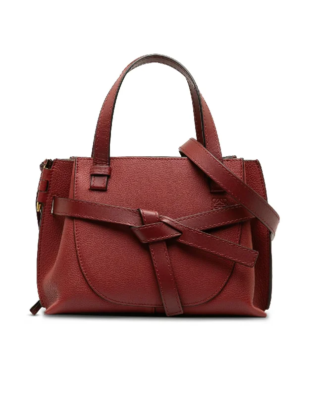 LOEWE Puzzle Small Leather Messenger Bag in Red