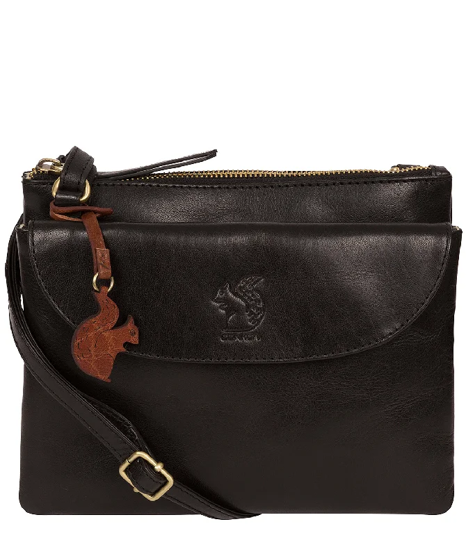 'Tillie' Black Leather Cross Body Bag