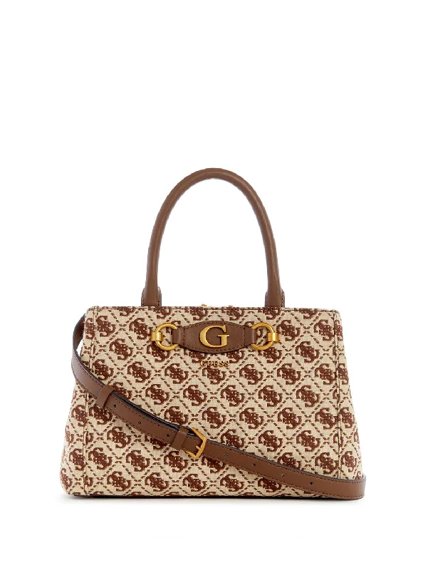 Brown Logo Izzy Small Girlfriend Satchel Bag Affordable Elegance, Grab Yours Now