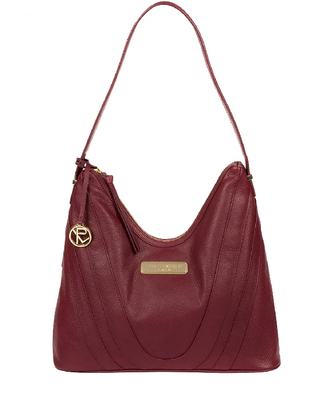 'Felicity' Pomegranate Leather Shoulder Bag