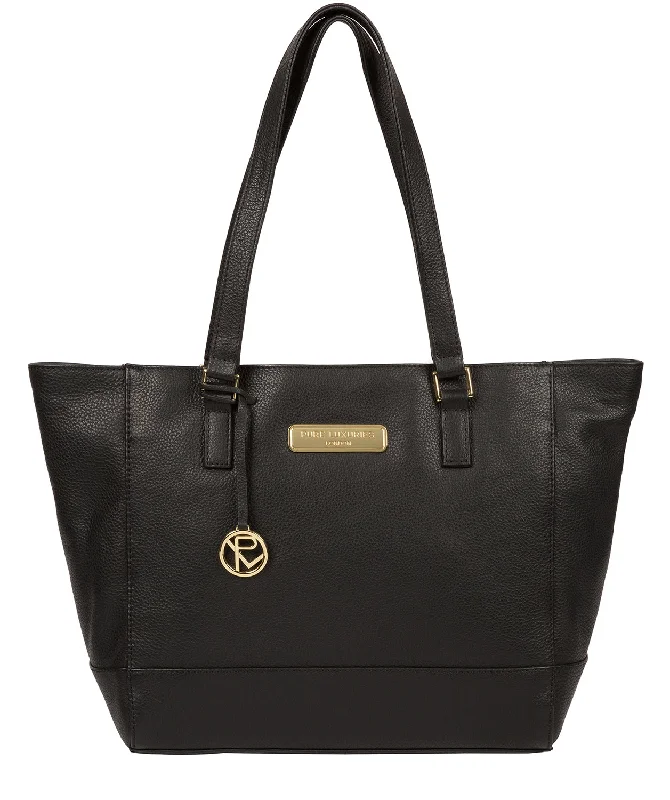 'Sophie' Black Leather Tote Bag